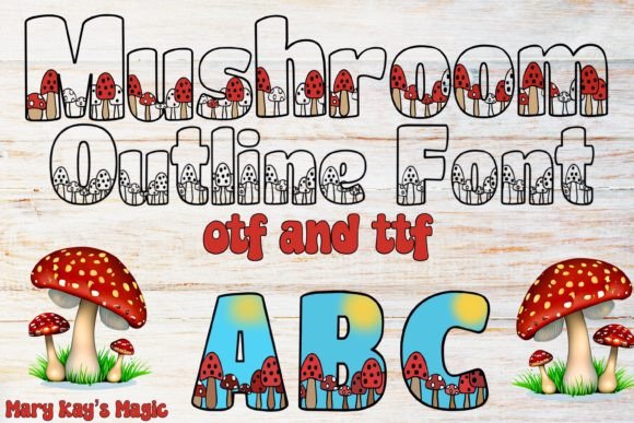 Mushroom Outline: A Whimsical Font for Creative Projects